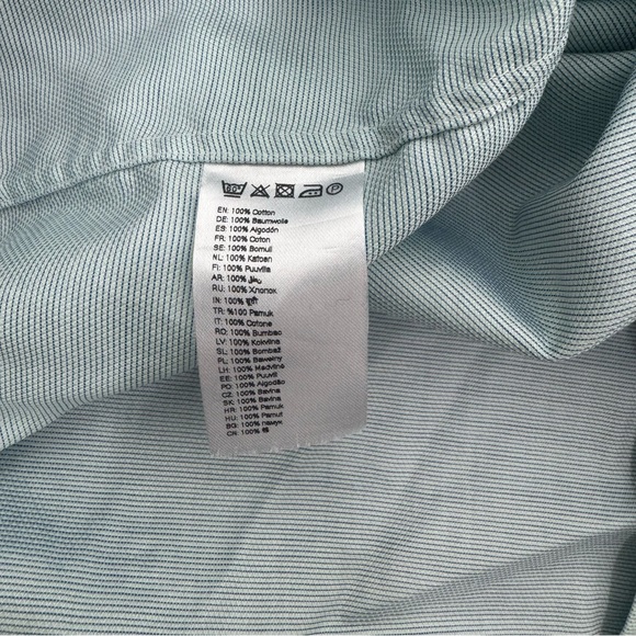 Eton Men’s Green Button-Down Dress Shirt SZ 39/15.5 Complementary Luxury Cotton - Picture 10 of 14